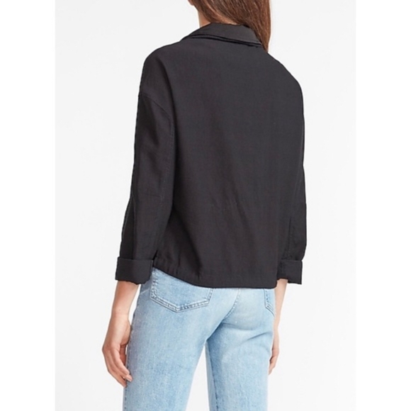 Express Relaxed Zip Front Jacket (Pitch Black, Size Petite S) - Picture 2 of 5